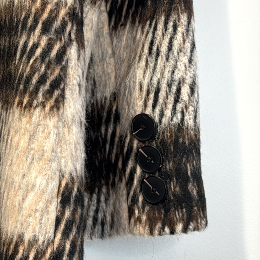 Nine‎ West Coat Brown & Cream Faux Wool Midi Heavy Fully Lined in Size XXL  NWT - Picture 12 of 15